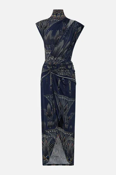 Camilla Gathered Column Jersey Dress The Egypt Effect In Black