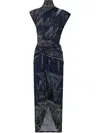 Camilla Gathered Column Jersey Dress The Egypt Effect In Blue