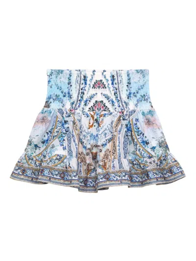 Camilla Kids' Girl's Season Of The Siren Shirred Skirt In Blue