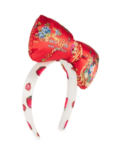 Camilla Girl's Snow White Bow Headband In Red