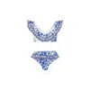Camilla Girls Blue Swim Frill Crop 2-piece Bikini In Blue