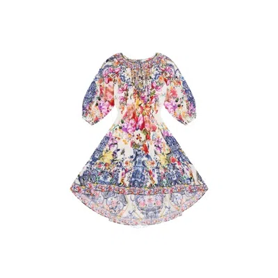 Camilla Girls Pink Hi-low Blouson Sleeve Dress