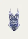 Camilla Glaze And Graze Soft Cup Underwire One-piece Swimsuit In Glaze And Graze