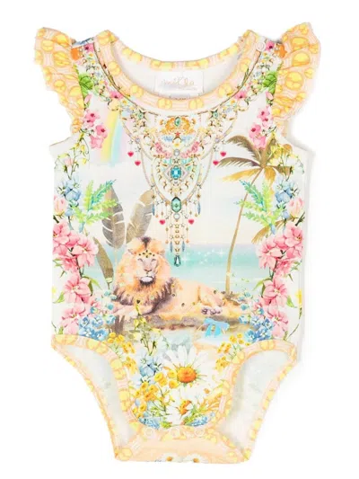 Camilla Babies' Graphic-print Cotton Body In Neutral