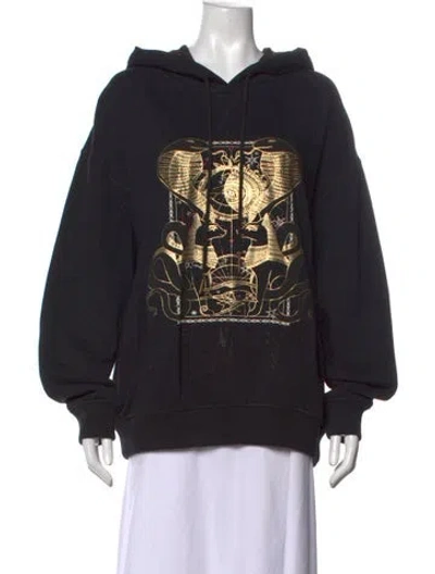 Pre-owned Camilla Graphic Print Crew Neck Hoodie In Black