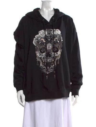 Pre-owned Camilla Graphic Print Crew Neck Hoodie In Black