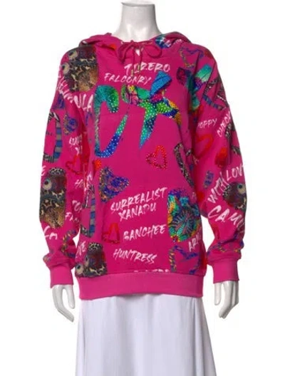 Pre-owned Camilla Graphic Print Crew Neck Hoodie In Pink