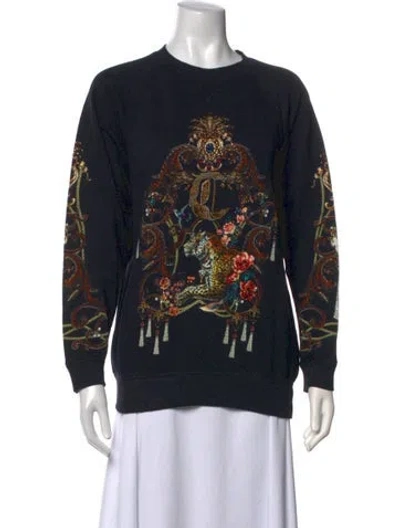 Pre-owned Camilla Graphic Print Crew Neck Sweatshirt In Black