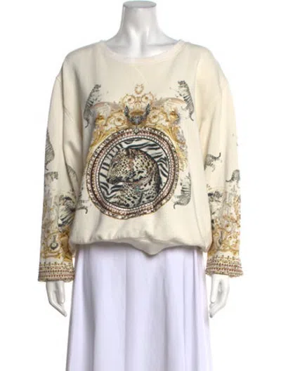 Pre-owned Camilla Graphic Print Crew Neck Sweatshirt In Neutrals