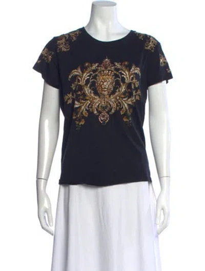 Pre-owned Camilla Graphic Print Crew Neck T-shirt In Black