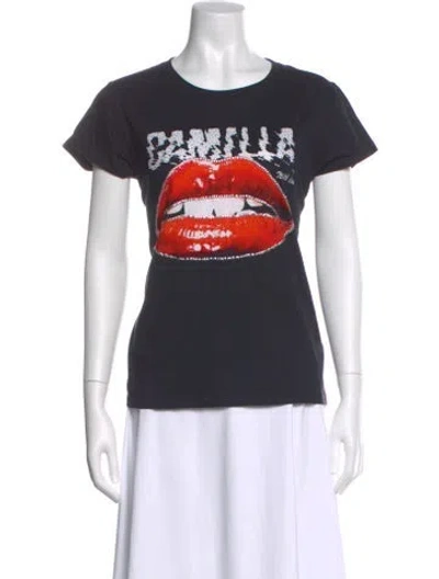 Pre-owned Camilla Graphic Print Crew Neck T-shirt In Blue