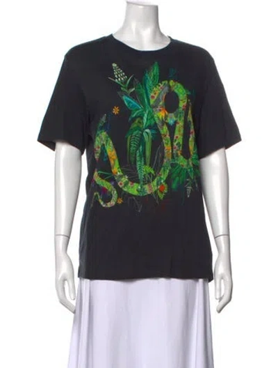 Pre-owned Camilla Graphic Print Crew Neck T-shirt In Blue
