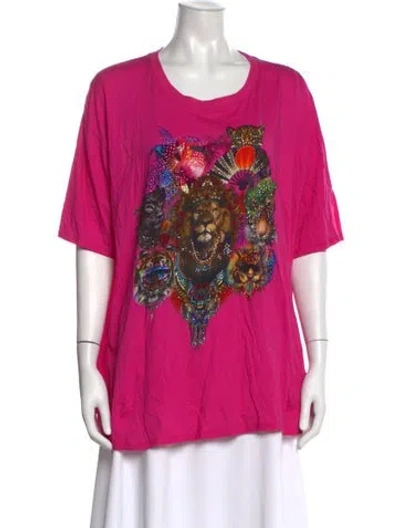 Pre-owned Camilla Graphic Print Crew Neck T-shirt In Pink