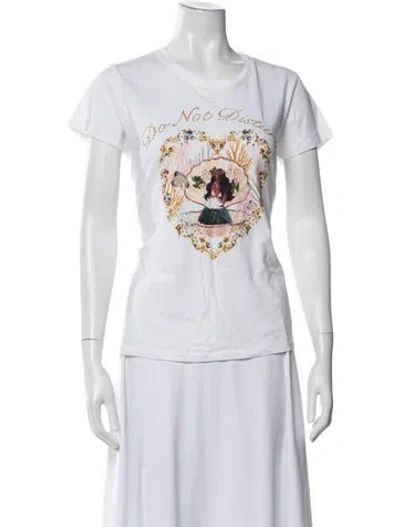 Pre-owned Camilla Graphic Print Crew Neck T-shirt In White