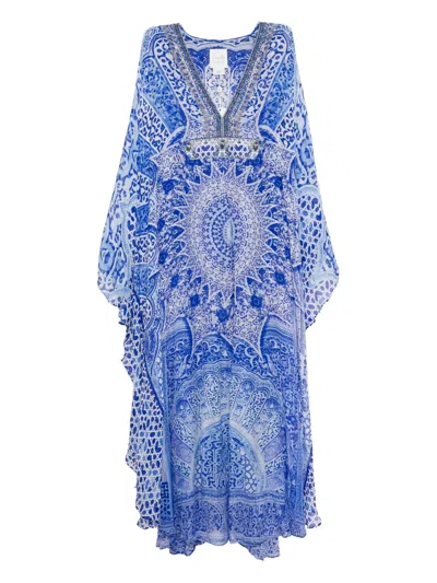 Camilla Graphic-print Maxi Dress In Blue