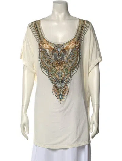 Pre-owned Camilla Graphic Print Scoop Neck T-shirt In Neutral