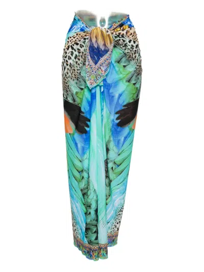 Camilla Graphic-print Skirt In Blue