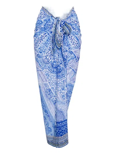 Camilla Graphic-print Skirt In Blue