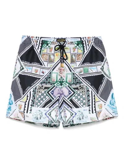 Camilla Graphic-print Swim Shorts In Black