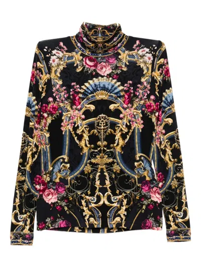 Camilla Graphic-print Top In Black
