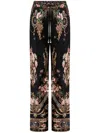 Camilla Bias-cut Silk Wide-leg Drawstring Pants In Black