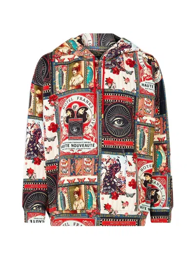 Camilla Graphic-print Drawstring Hoodie In Neutral