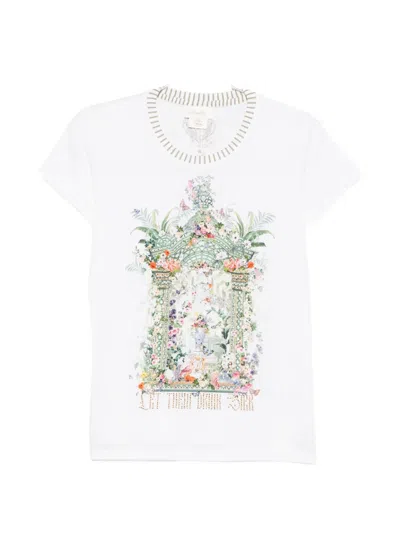 Camilla Graphic-print Organic-cotton T-shirt In White