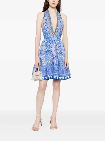Camilla Halter Dress In Blue