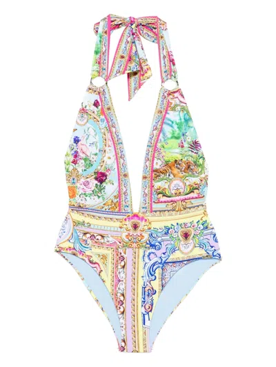CAMILLA HALTER-NECK PRINT SWIMSUIT