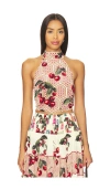 Camilla Halter Tie Back Top Notes From The Road In Multi