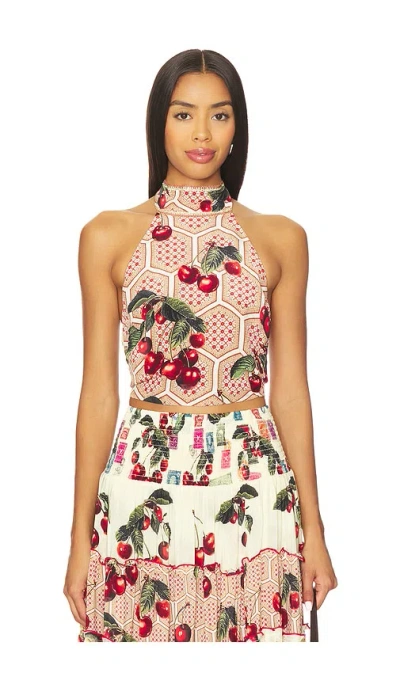 CAMILLA HALTER TIE BACK TOP