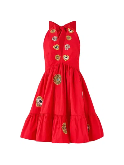 Camilla Halterneck Mini Dress In Red