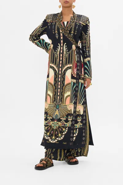 Camilla Hand Embellished Cross Over Coat They Called Her Nefertari In Multi