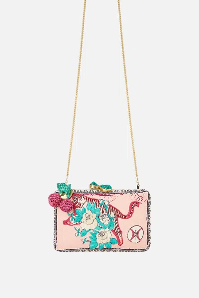 Camilla Hardcase Clutch With Raffia Detail Notes From The Road In Black