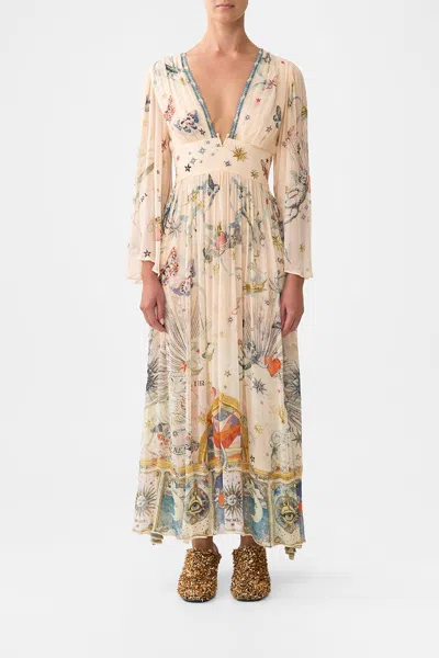 Camilla Hardware Detail Long Sleeve Dress House Of Horoscopes In Brown
