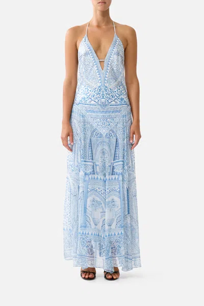 Camilla Hardware Detail Slip Dress The Hum Of The Alhambra In Blue