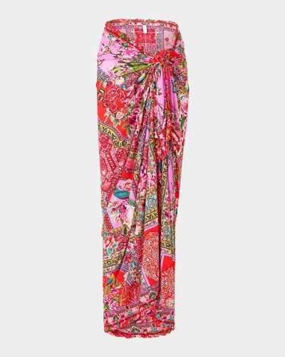Camilla Heirloom Empire Multi Wear Long Sarong Coverup With Frill Edges