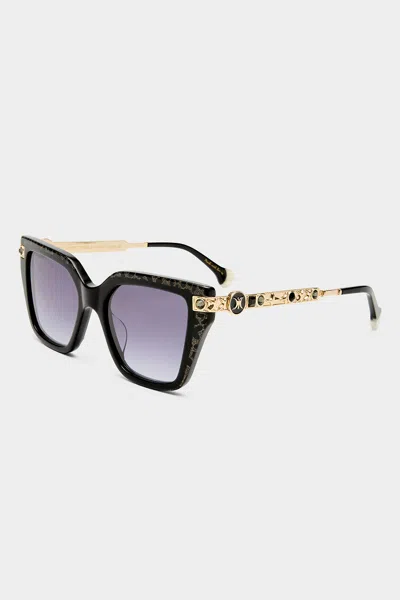 Camilla Here Comes Trouble Sunglasses Black / Gold Leopard Glitter