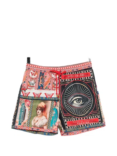 Camilla High Class Hookah Shorts In Red