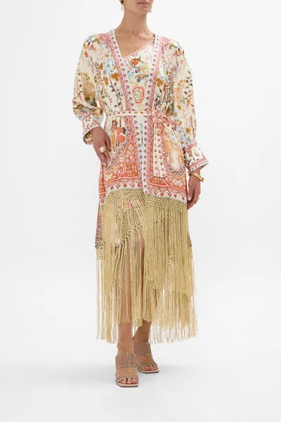 Camilla High Low Hem Layer With Cuff In Honour Of Heirlooms In Multi