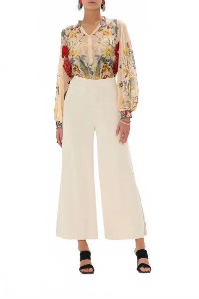 Camilla High Neck Button Thorough Blouse In Etched Into Eternity In Multi