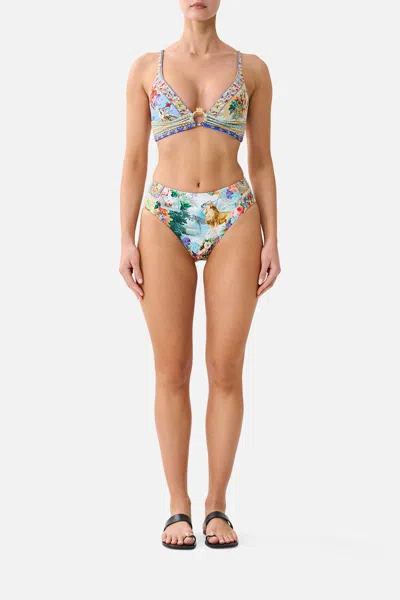 Camilla High Tri Bikini Top W Ring Front Verses In Vintage In Blue
