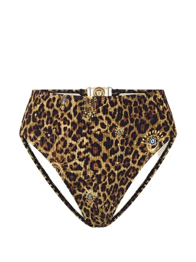 Camilla High Waist Bikini Bottom In Brown