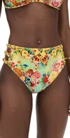 Camilla High Waist Bottoms With Button Detail Aromatic Tiger Flower In Multi