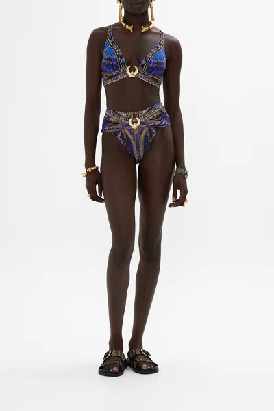Camilla High Waist Pant With Trim Other Side Of The Oasis In Blue