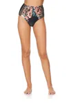 Camilla High Waisted Bikini Bottoms In Floral Print In Black