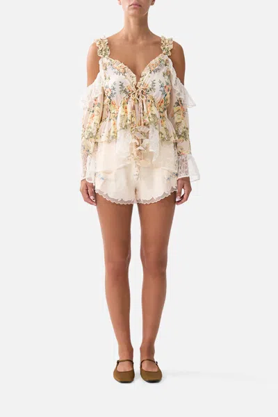 Camilla High Waisted Flare Short Twilight In Istanbul In White