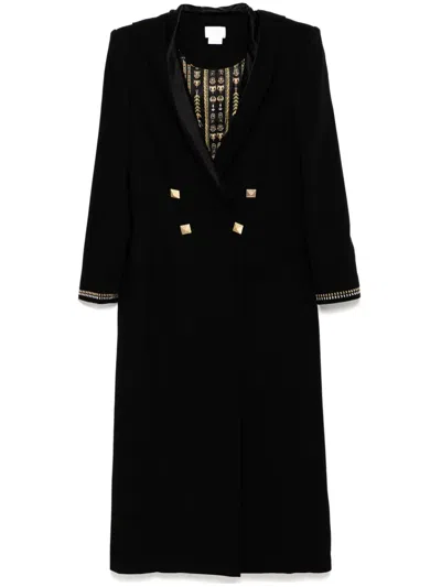 Camilla Hooded Long Coat In Black