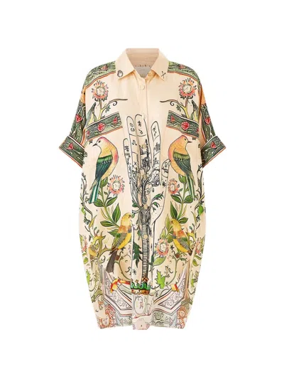 Camilla House Of Horoscopes Oversized Tunic In Neutral
