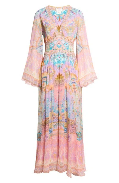 Camilla Silk Maxi Dress In Pink